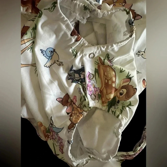 Baby Girl Ruffled Cap Sleeve Romper with Self-tied Headband 2pcs Outfit - Picture 5 of 8